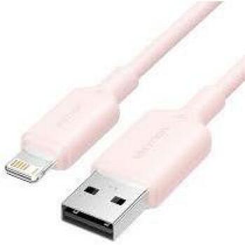Vention Кабель LAMPF USB 2.0 Type-A Male на Lightning Male 2.4A, 2м, розовый, скорость передачи данных 480Mbps (LAMPF)