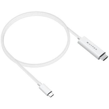 Hyper USB-C uz HDMI 4K60Hz kabelis HD6007WHGL, 2.5m, 3840x2160 60Hz, 4K60Hz atbalsts, DP Alt režīms (HD6007WHGL)