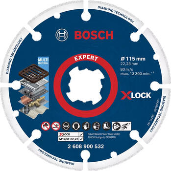 X-LOCK Dimanta disks Metalālam 115mm, Mazām leņķa slīpmašīnām EXPERT DIAMOND METAL WHEEL GRIEZĒJDISKS, 2608900532, BOSCH (2608900532)