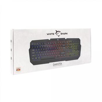 White Shark Клавиатура DAKOTA-US, 104/105 клавиш, мембрана, LED подсветка, USB, черная (DAKOTA-US)