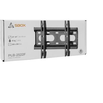 Sbox Кронштейн PLB-2522F-2, 23-43 дюйма, 45кг, 75x75, 200x200, черный, сталь, пластик, уровень, для изогнутых экранов (PLB-2522F-2)