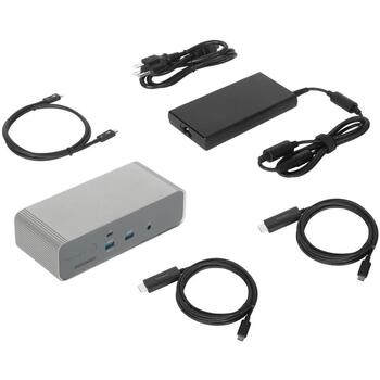 Targus DOCK230EUZ dokstacija, Thunderbolt 5, 3x 8K, 140W EPR, 80 Gbps, 2.5G Ethernet, 4x USB 3.2, sudraba (DOCK230EUZ)