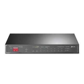TP-Link TL-SG1210MP сетевой коммутатор неуправляемый 8× Gigabit RJ45 PoE+ 1× SFP настольный чёрный (TL-SG1210MP)