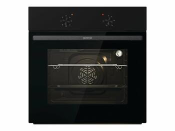 Gorenje Oven | BO6615E01B | 60 L | Electric | EnamelClean | Push pull buttons | Height 59.5 cm | Width 59.5 cm | Black (BO6615E01B)