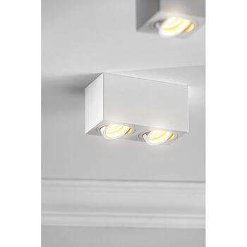 Gtv потолочный светильник AVEIRO DUO BIS OS-AVB80160KW2-10, 2x20W, GU10, IP20, 220-240V, 50-60Гц, белый, квадратный (OS-AVB80160KW2-10)