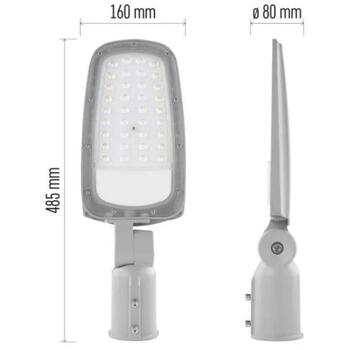 Emos LED уличный светильник SOLIS 50W ZO0504, 6000 лм, 220-240 В, IP65, 30 000 часов, 120 лм/Вт, алюминий (ZO0504)