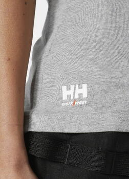 Helly Hansen Женская футболка Manchester 79163_930-S, S, серая, 100% хлопок, 150 g/m², воротник в рубчик, боковые швы (79163_930-S)