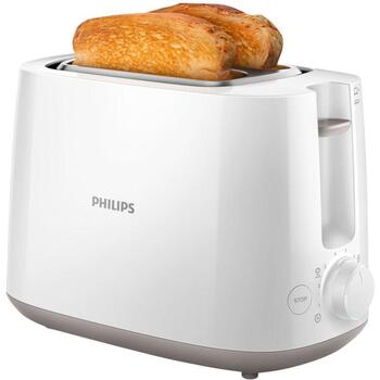 Philips Tosteris HD2581/00, 760-900 W, 2 atveres, Plastmasa, 8 brūnināšanas iestatījumi, Iebūvēts maizīšu sildītājs (HD2581/00)
