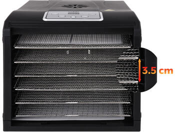 Lund pārtikas žāvētājs 68272, 420-500 W, 220-240 V, 50-60 Hz, 6 paplātes, 35-70 °C, 0.5-19.5 h, LCD, taimeris (68272)