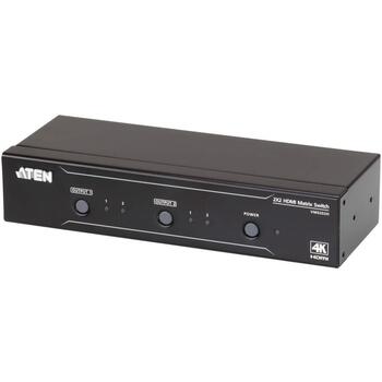 Aten 2x2 4K HDMI Матрица Переключатель VM0202H-AT-G, 4096 x 2160 @ 60Hz, 10.2 Gbps, HDCP 1.4, поддержка 3D, Rack-mountable (VM0202H-AT-G)