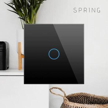 Spring Сенсорный выключатель WT-201 WIFI 2gang(N&L )1000B/G, 86mm x 86mm x 35mm, 110V – 240V AC, 5A, 1000W, -20 до 70 C (WT-201 WIFI 2gang(N&L )1000B/G)