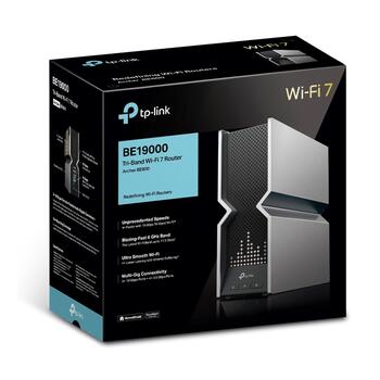 TP-Link Archer BE800 Wi-Fi 7 Tri-Band маршрутизатор BE19000 19000 Mbps Mesh USB 3.0 4×2.5GbE 2×10GbE Черный (ARCHER BE800)