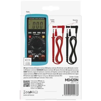 Emos Мультиметр MD-420 M0420N, 35x75x158mm, 2-300V AC, 200mV-300V DC, 3,5 цифровой дисплей, автоматическое отключение (M0420N)