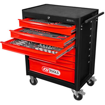 Instrumentu ratiņi ECOline, 7 atvilktnes +215gab. komplekts 897.7215&KST KSTOOLS (897.7215)