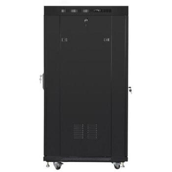 Lanberg 19 дюймовый монтажный шкаф стоящий 27U FF01-8027-12BL, 800mm, 1000mm, замок, LCD дисплей, IP20 (FF01-8027-12BL)