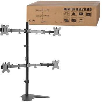 LogiLink BP0046 подставка для монитора, 4 монитора, 13-32 дюйма, 8 кг, VESA 75x75, 100x100, настольное крепление, LCD, LED, ТВ (BP0046)