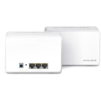 Mercusys bezvadu tīkla sistēma HALOH80X(2-PACK) 3000 Mbit/s, 2.4 GHz/5 GHz, 3 RJ-45 porti, 2 vienības, balta (HALOH80X(2-PACK))