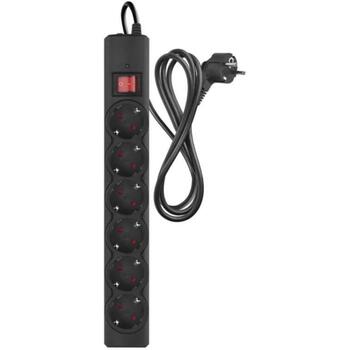Emos Защита от перенапряжения P54218, 1,5 м, 6x2P+PE, 10 A, 2300 W, защита от детей, подсвеченный выключатель (P54218)