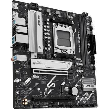 Asus Mātesplate PRIME B850M-K, AMD, Socket AM5, DDR5, 128 GB, 2 DIMM, 2.5 Gb Ethernet, 4 SATA III, 6 HDD/SSD, 7.1 audio (PRIME B850M-K)