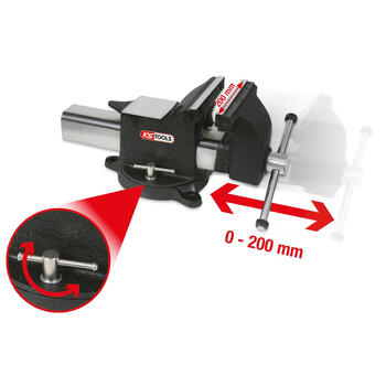 Skrūvspīles ar grozāmu pamatni 200mm 914.0008 KSTOOLS (914.0008)