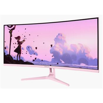 Arozzi monitors Nova AZ-NO-34T2K165-PNK, 34 collas, 3440x1440, VA, 165 Hz, 1 ms, 350 cd/m², 21:9, HDR10, iebūvēti skaļruņi, rozā (AZ-NO-34T2K165-PNK)