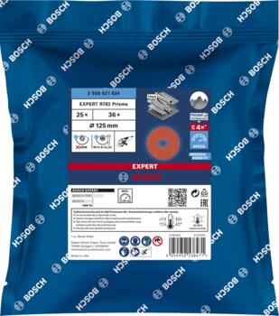 X-LOCK PrismaCeramic R782 Inox 125 mm,G 36 ,25 gab., Mazām leņķa slīpmašīnām EXPERT R782 PRISMA ŠĶIEDRU DISKS, 2608621824, BOSCH (2608621824)