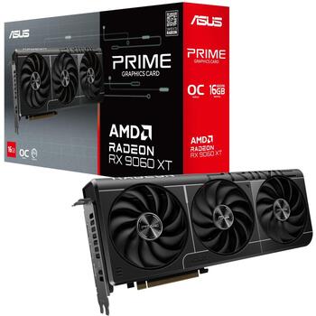 Asus Video karte PRIME-RX9060XT-O16G 16GB GDDR6, PCIe 5.0, 7680 x 4320, 3 ventilatori, 2.5 slots, HDMI 2.1b, DisplayPort 2.1a (PRIME-RX9060XT-O16G)