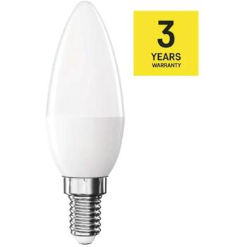 Emos LED лампочка Classic Candle ZQ3E21, 4,2 Вт, 470 лм, теплый белый, E14, 30 000 часов, 240°, 2 700 K (ZQ3E21)