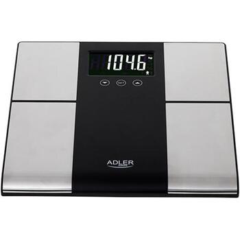 Adler Электронные платформенные весы с анализатором AD 8165, 225 кг, 100 г, анализ жира в организме, процент воды, мышечная масса (AD 8165)
