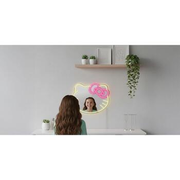 Manta Neona gaismas kaķis ar loku MASNL129WH, 5W, 5V, balta, rozā, spoguļa funkcija, spilgtuma kontrole, 2m kabelis (MASNL129WH)