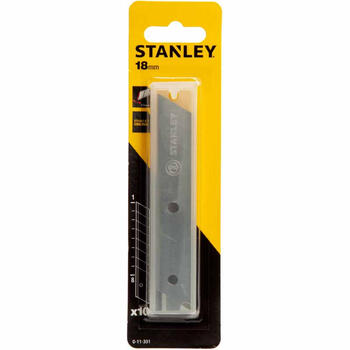 Нож запасные лезвия ломающиеся 18х110мм 10шт; 0-11-301 STANLEY (0-11-301)