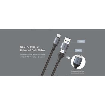 Orsen S8 кабель USB-A и Type-C, 5A, 1,5м, TPE ткань, YD/T 1591-2009 (S8)