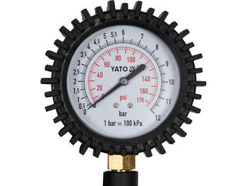 Yato Gaisa sūknis YT-23703, 0.8 MPa, 440 mm, 100 mm, manometrs, pretestības rokturis, metāla vārsts (YT-23703)