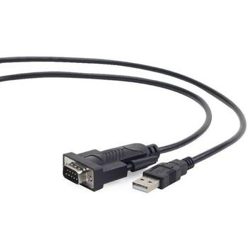 Gembird USB к DB9M последовательный кабель UAS-DB9M-02 1.5м черный, USB A разъем и DB9M, автоматический режим рукопожатия (UAS-DB9M-02)