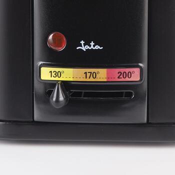 Jata Фритюрница FR5600, 1,3L, 1000W, металл, силикон, регулируемый термостат, стеклянная крышка, масляный фильтр (FR5600)
