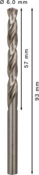 HSS-G urbji metālam 6.0mm, 10gab., Urbjmašīnām/skrūvgriežiem PRO METAL HSS-G STANDARTA SPIRĀLVEIDA URBJA GARUMS, 2608595066, BOSCH (2608595066)