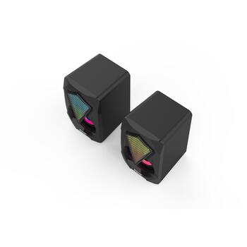 Denver Игровые колонки 123040000000, 2 x 3W RMS, RGB подсветка, USB подключение, 3,5mm аудио разъем (123040000000)