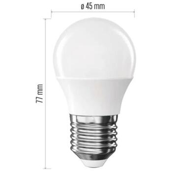 Emos LED лампочка Classic Mini Globe ZQ6E21, 4,2 Вт, 470 лм, теплый белый, E27, 30 000 часов, 150° угол луча (ZQ6E21)