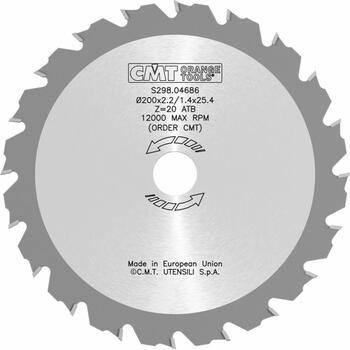 CMT Trimmera zāģripa S298.04686, 2,2 mm, 200 x 25,4 mm, Z20 (S298.04686)