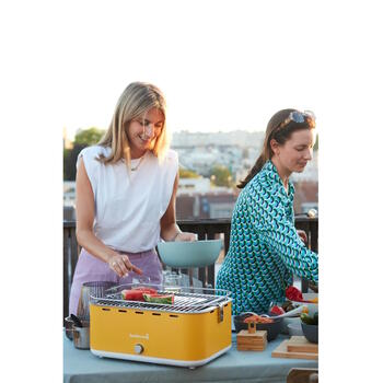 Barbecook Carlo угольный настольный гриль для готовки на улице 38.5x28.5см вентилятор регулировка воздуха 44x33x21см BC-CHA-1016 Yellow Sunshine (BC-CHA-1016)