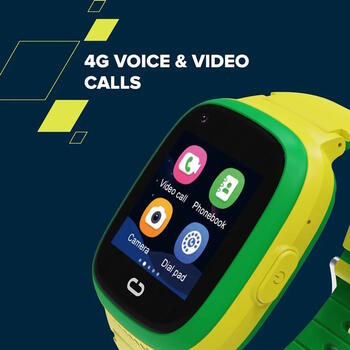 Детские умные часы с 4G соединением видеофункцией GPS игровыми режимами и воспроизведением музыки Sunny KW-48 Video 4G GPS Games & Music Зелёные CANYON (CNE-KW48YG)