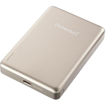 Intenso Power Bank 7344031 10000 мАч, 15 Вт беспроводная зарядка, 20 Вт USB-C PD, совместим с MagSafe, шампанское (7344031)