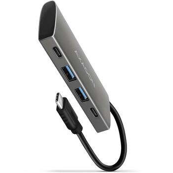 Axagon USB centrmezgls HMC-4G2 4 porti, 2x USB-A 10 Gbps, 2x USB-C 10 Gbps, strāvas kabelis 13 cm (HMC-4G2)
