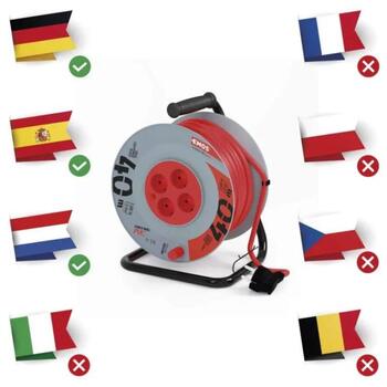 Emos Удлинитель P09240, 40 м, 4 розетки, 230 В, 1,5 мм2, IP20, H05VV-F, термозащита (P09240)
