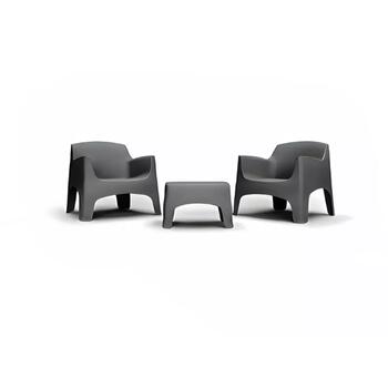 Bica Комплект садовой мебели Ibiza Terrace 162214, серый, 2 кресла 80x74x71 см, стол 58x38x35 см, полипропилен, складной (162214)