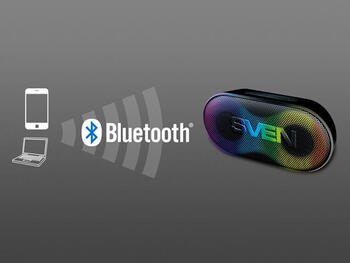 Портативная Bluetooth колонка мощностью 10 Вт с динамически переключаемой RGB подсветкой и защитой от воды IPX5 PS-99 Чёрный SV-022389 Sven (SV-022389)