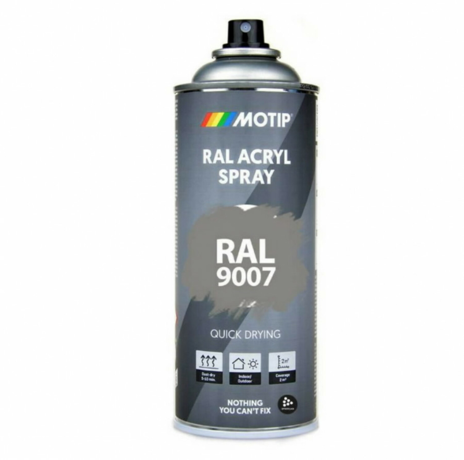 Motip аэрозоль 07216, 400мл, RAL 9007 глянцевый серый алюминий, промышленное покрытие (07216)