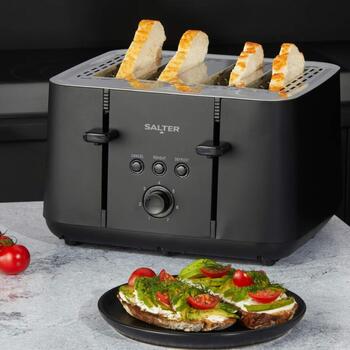 Salter Tosteris Kuro 4-Slice EK5565MBLKFVDE, 1850W, 4 maizītes (EK5565MBLKFVDE)