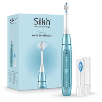 Silkn SonicYou elektriskā zobu birste SY1PE1LB001, 5 V, 2 min, uzlādējams akumulators, līdz 37 000 vibrācijām minūtē (SY1PE1LB001)