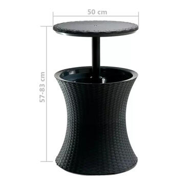Keter Dārza bārs Cool Bar Rattan 29194548590, brūns, 49,5x49,5x57-82,5cm, 6kg (29194548590)